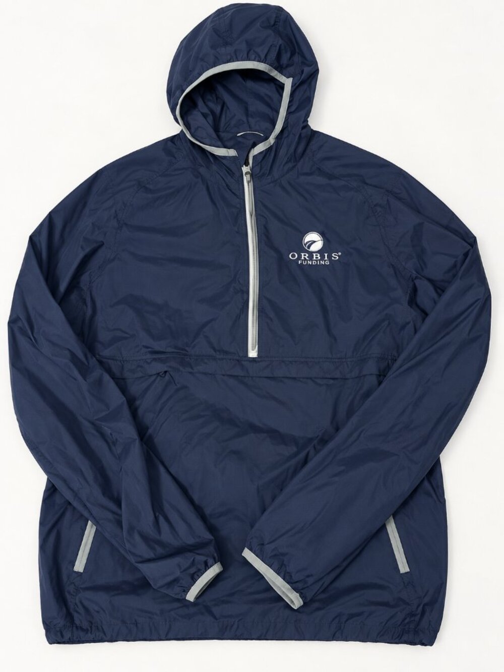 Cutter & Buck Men’s XL Navy Hooded Half Zip Windbreaker Anorak Orbis